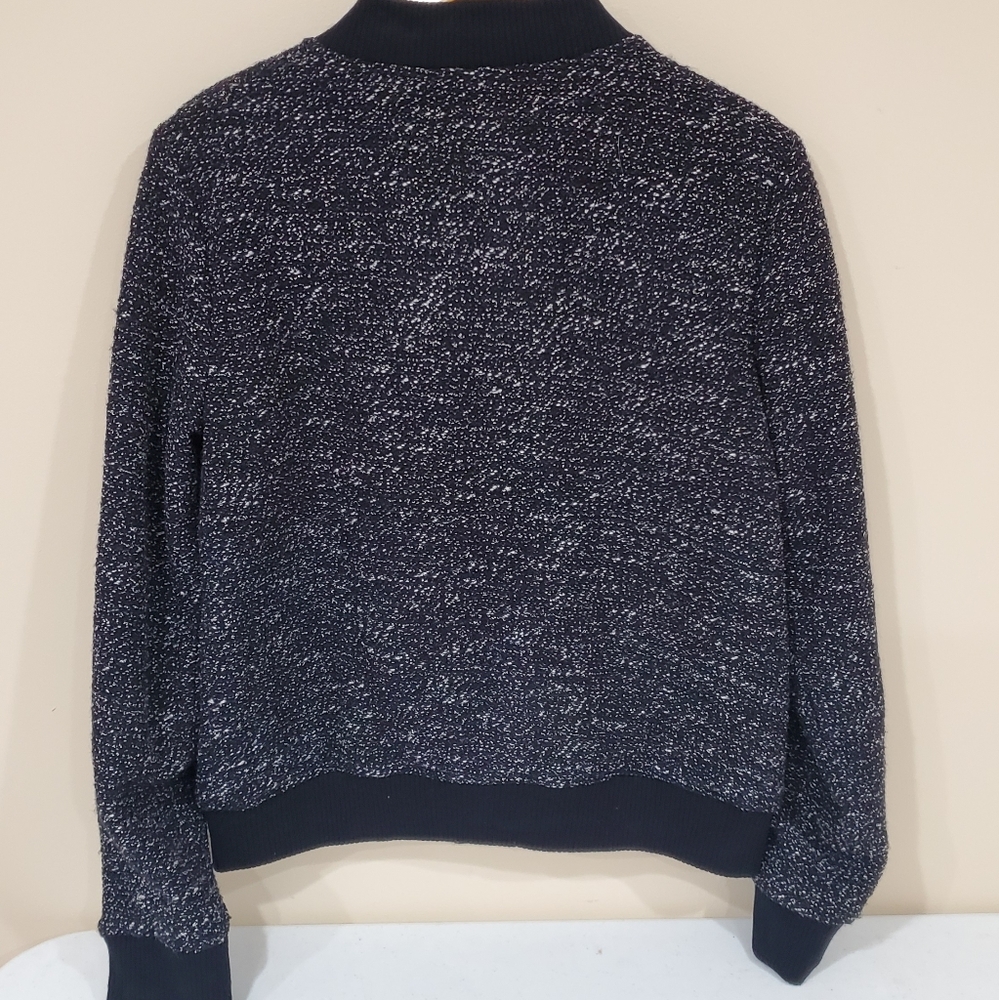 J. Crew Speckled Black Tweed Bomber Jacket - Picture 7 of 7
